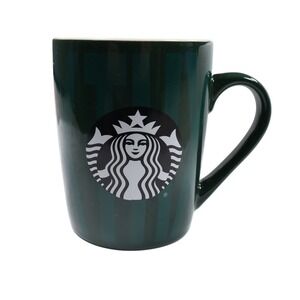 Starbucks Coffee Mug THX Thanks‎ Green Vertical Stripe Logo 10 fl oz